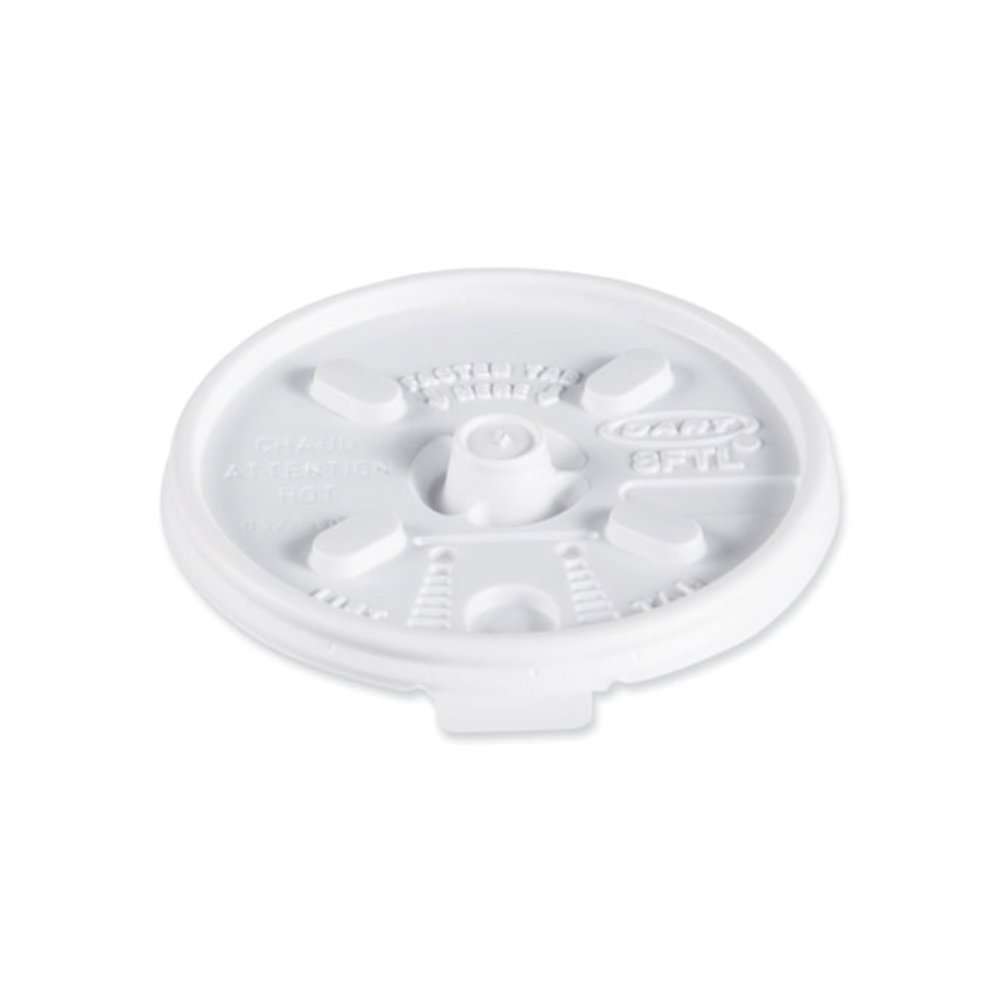 Lift n' Lock Plastic Hot Cup Lids, Fits 8 oz Hot Cups, White, 1,000/Carton. Picture 1