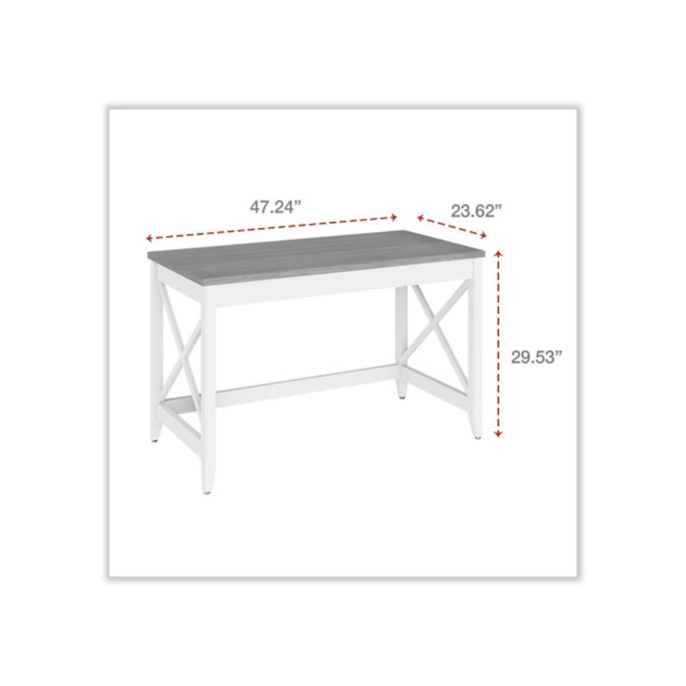 Farmhouse Writing Desk, 47.24" x 23.62" x 29.53", Gray. Picture 2