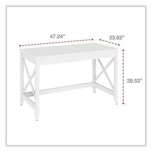 Farmhouse Writing Desk, 47.24" x 23.62" x 29.53", White. Picture 7
