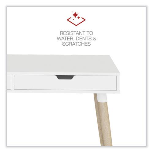 Scandinavian Writing Desk, 47.24" x 23.62" x 29.53", White/Beigewood. Picture 7