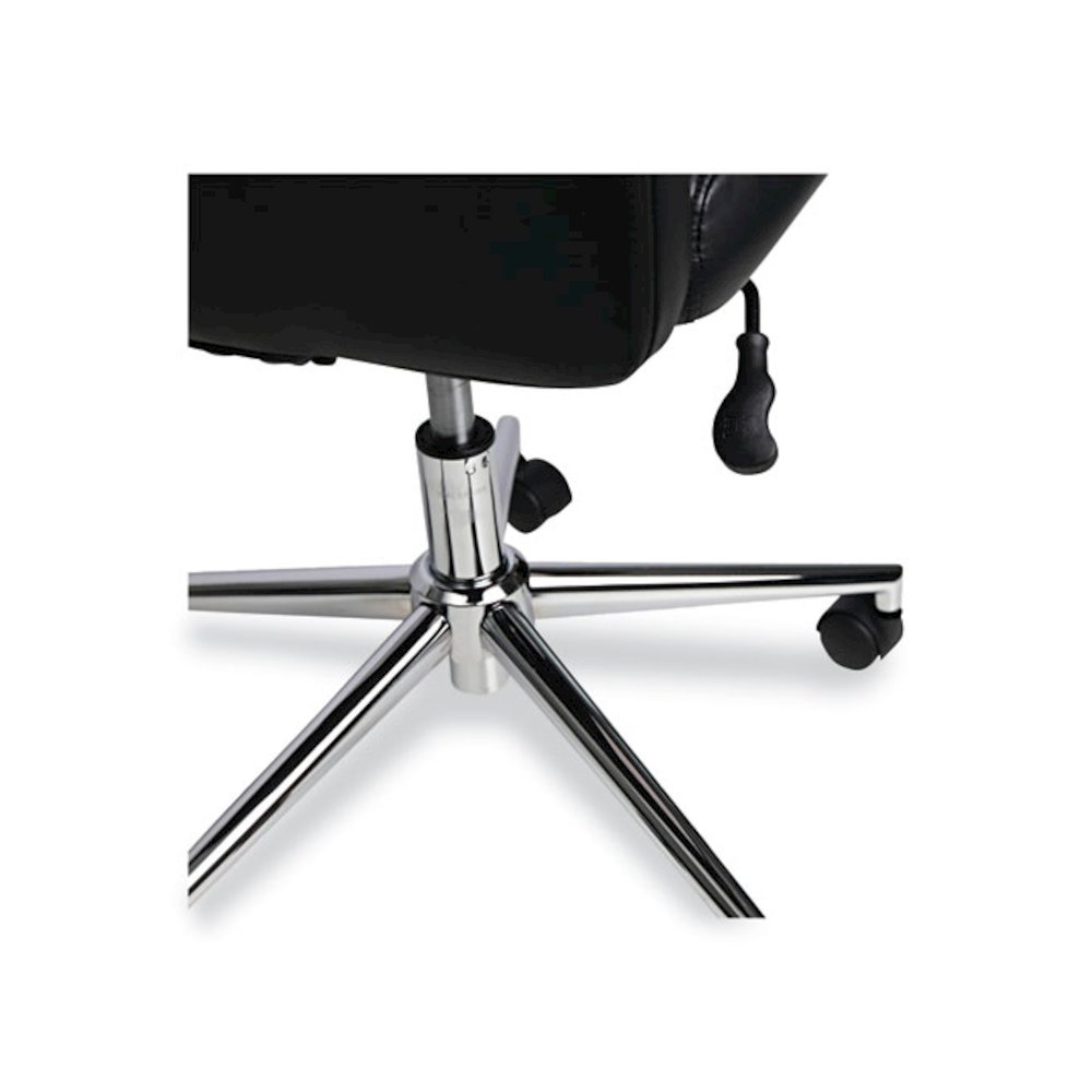 Leather Task Chair, Supports Up to 275 lb, 18.19" to 21.93" Seat Height, Black Seat, Black Back. Picture 6