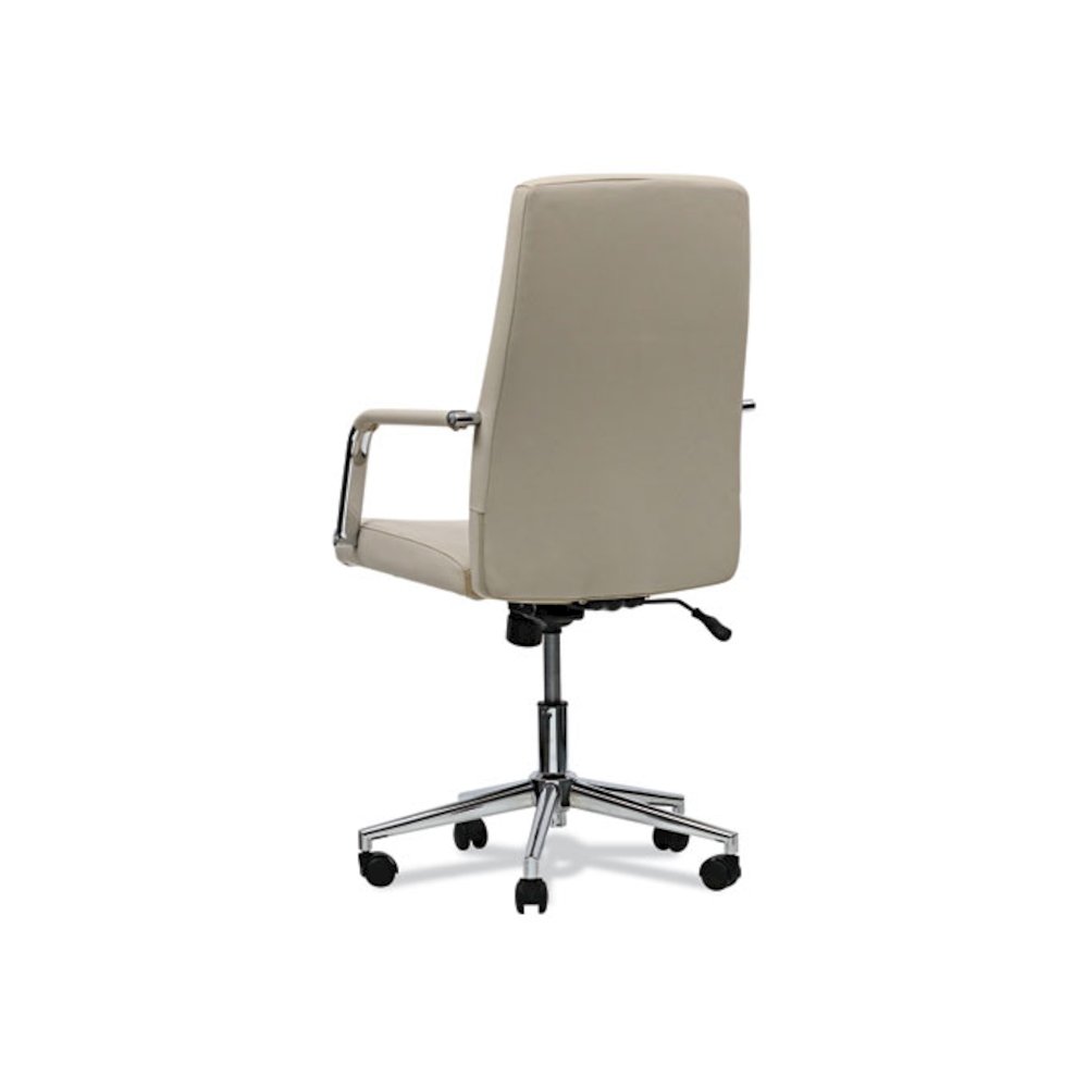 Leather Task Chair, Supports Up to 275 lb, 18.19" to 21.93" Seat Height, White Seat, White Back. Picture 5
