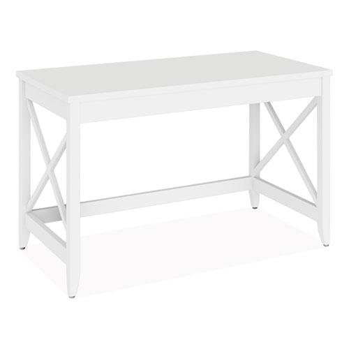 Farmhouse Writing Desk, 47.24" x 23.62" x 29.53", White. Picture 1