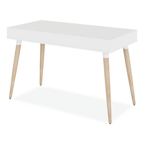 Scandinavian Writing Desk, 47.24" x 23.62" x 29.53", White/Beigewood. Picture 2