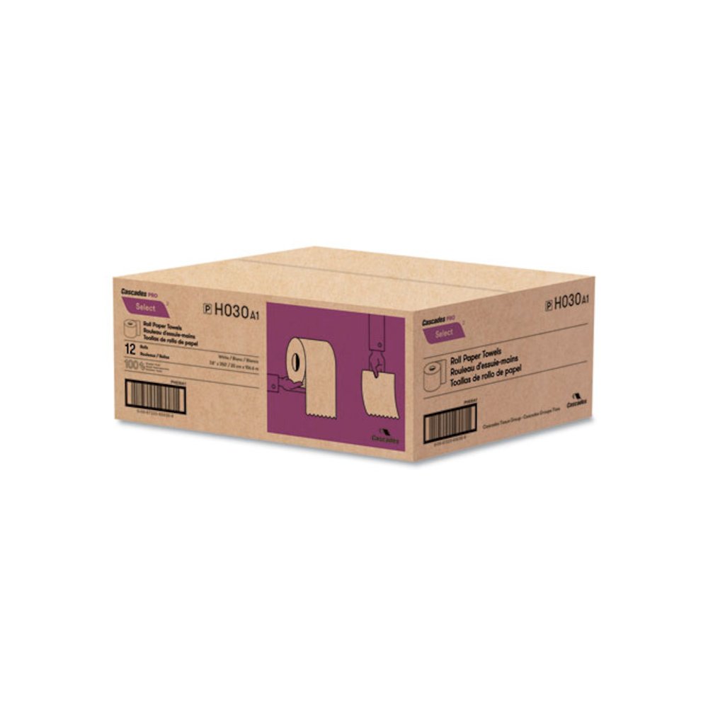 Select Roll Paper Towels, 1-Ply, 7.88" x 350ft, White, 12 Rolls/Carton. Picture 4