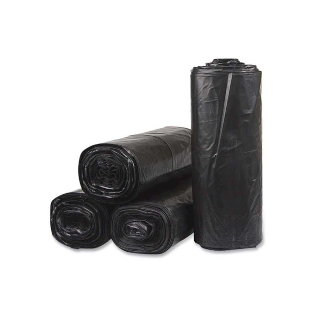 Low-Density Commercial Can Liners, 60 gal, 1.5 mil, 38" x 58", Black, Interleaved Roll, 20 Bags/Roll, 5 Rolls/Carton. Picture 4