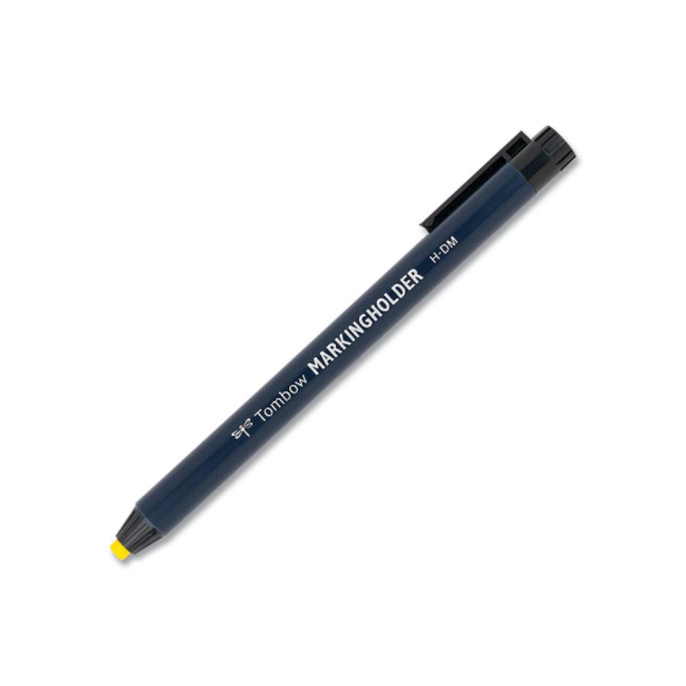 Wax-Based Marking Pencil, Twist-Advance, 4.4 mm, Yellow Marks, Navy Blue Barrel, 10/Box. Picture 2