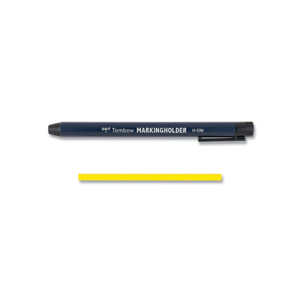 Wax-Based Marking Pencil, Twist-Advance, 4.4 mm, Yellow Marks, Navy Blue Barrel, 10/Box. Picture 4