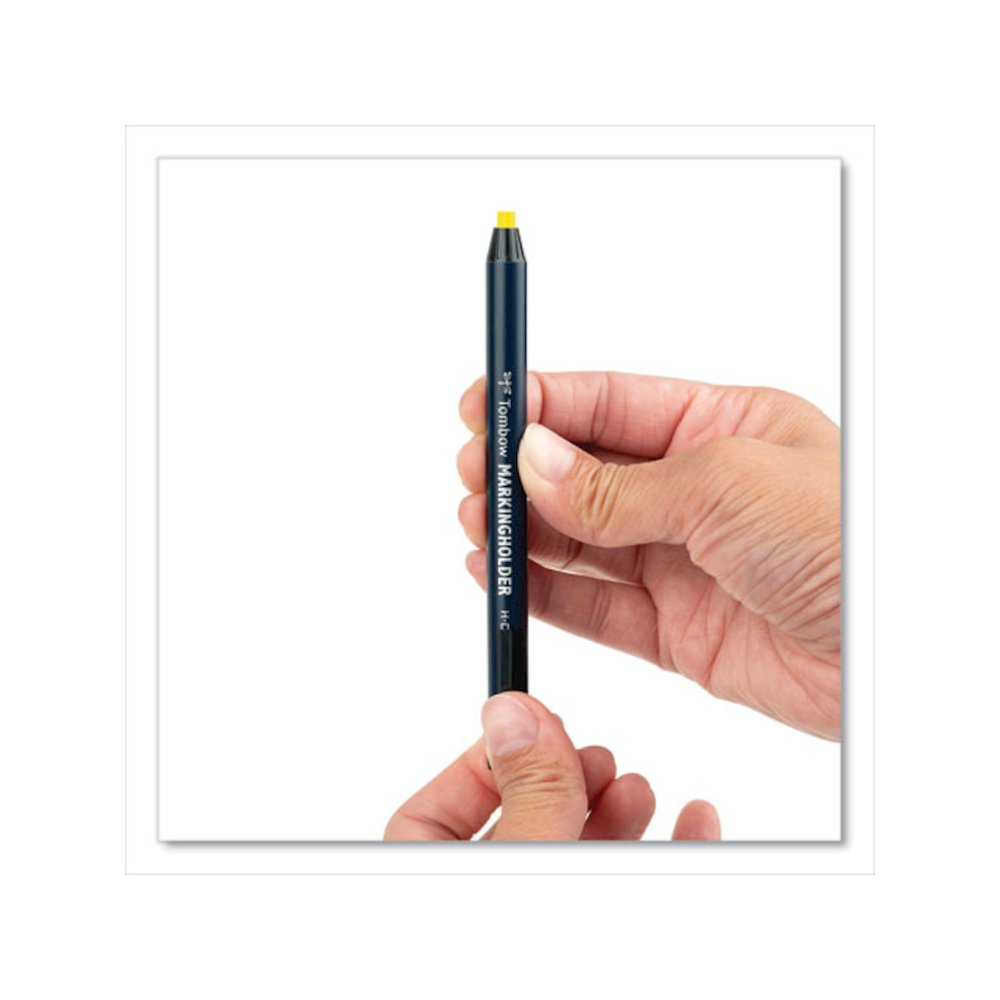 Wax-Based Marking Pencil, Twist-Advance, 4.4 mm, Yellow Marks, Navy Blue Barrel, 10/Box. Picture 5