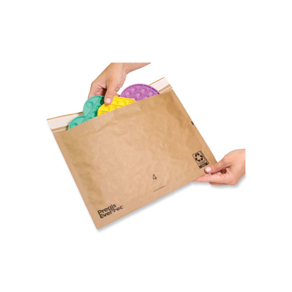 EverTec Curbside Recyclable Padded Mailer, #2, Kraft Paper, Self-Adhesive Closure, 12 x 9, Brown, 100/Carton. Picture 2