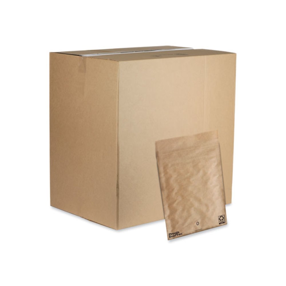 EverTec Curbside Recyclable Padded Mailer, #0, Kraft Paper, Self-Adhesive Closure, 7 x 9, Brown, 300/Carton. Picture 1