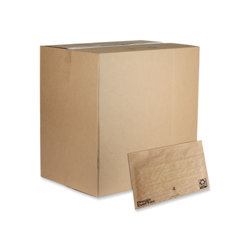 EverTec Curbside Recyclable Padded Mailer, #4, Kraft Paper, Self-Adhesive Closure, 14 x 9, Brown, 150/Carton. Picture 1
