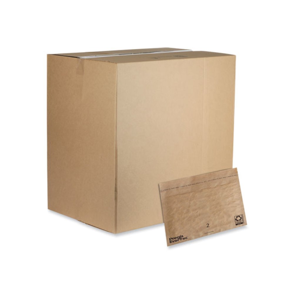 EverTec Curbside Recyclable Padded Mailer, #2, Kraft Paper, Self-Adhesive Closure, 12 x 9, Brown, 100/Carton. Picture 1