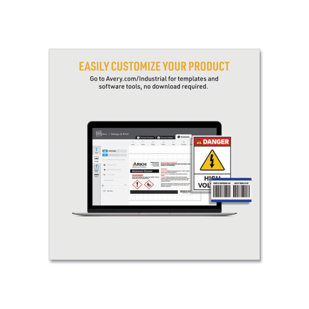 PermaTrack Destructible Asset Tag Labels, Laser Printers, 1.25 x 2.75, White, 14/Sheet, 8 Sheets/Pack. Picture 3