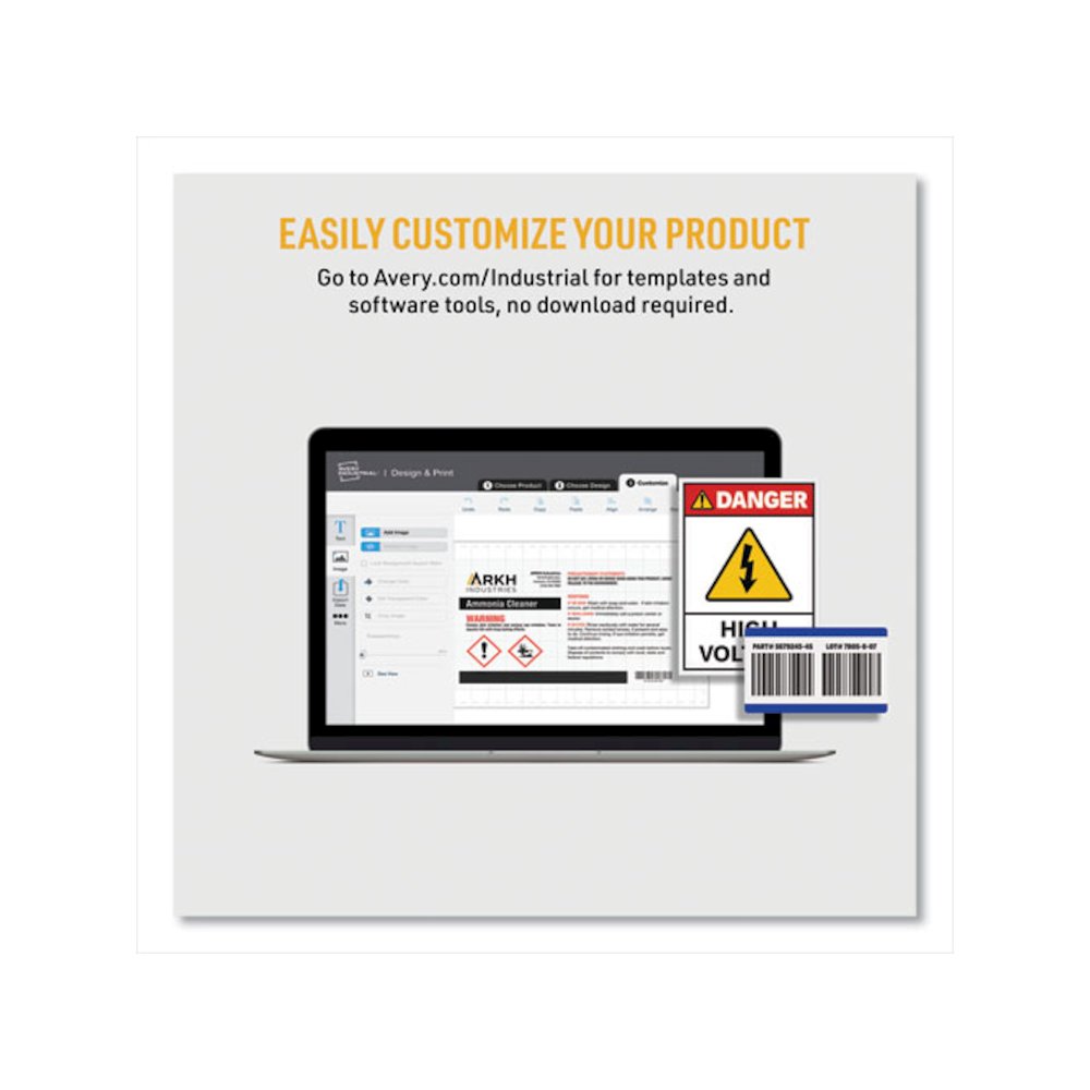PermaTrack Destructible Asset Tag Labels, Laser Printers, 2 x 3.75, White, 8/Sheet, 8 Sheets/Pack. Picture 3