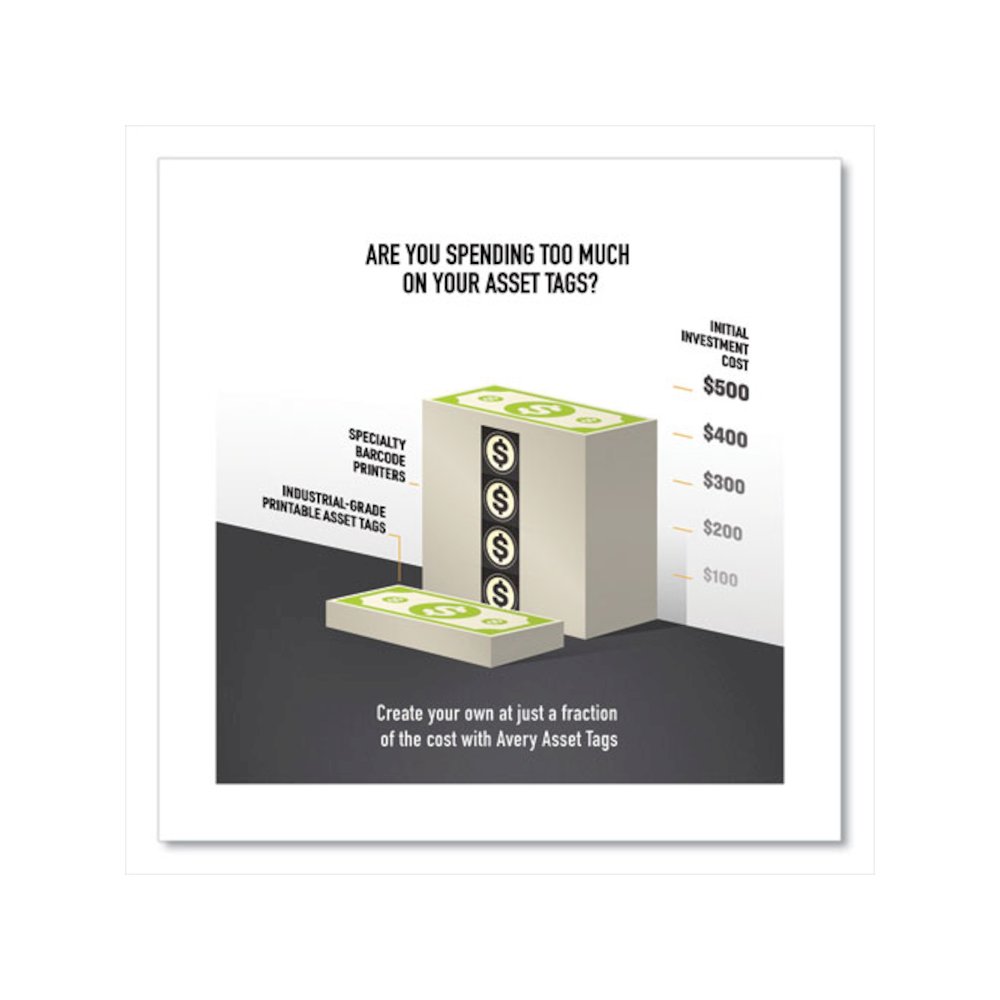 PermaTrack Destructible Asset Tag Labels, Laser Printers, 2 x 3.75, White, 8/Sheet, 8 Sheets/Pack. Picture 4