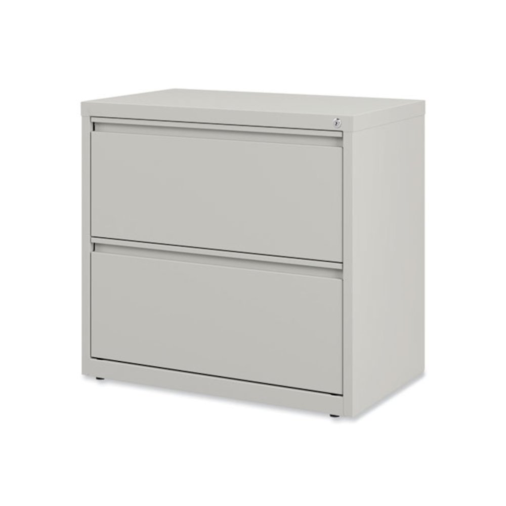 Lateral File, 2 Legal/Letter-Size File Drawers, Light Gray, 30" x 18.63" x 28". Picture 2