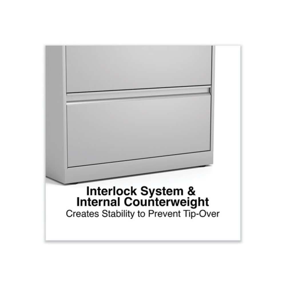 Lateral File, 2 Legal/Letter-Size File Drawers, Light Gray, 30" x 18.63" x 28". Picture 10