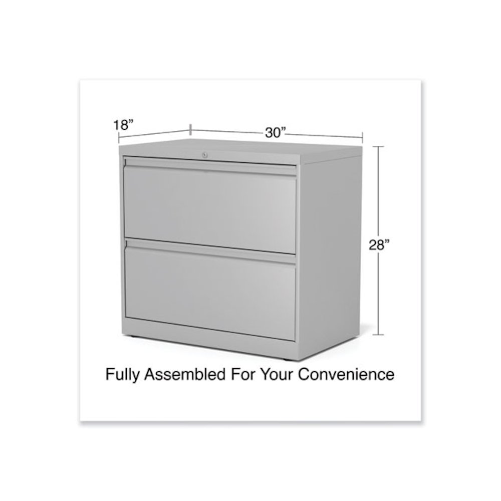 Lateral File, 2 Legal/Letter-Size File Drawers, Light Gray, 30" x 18.63" x 28". Picture 11
