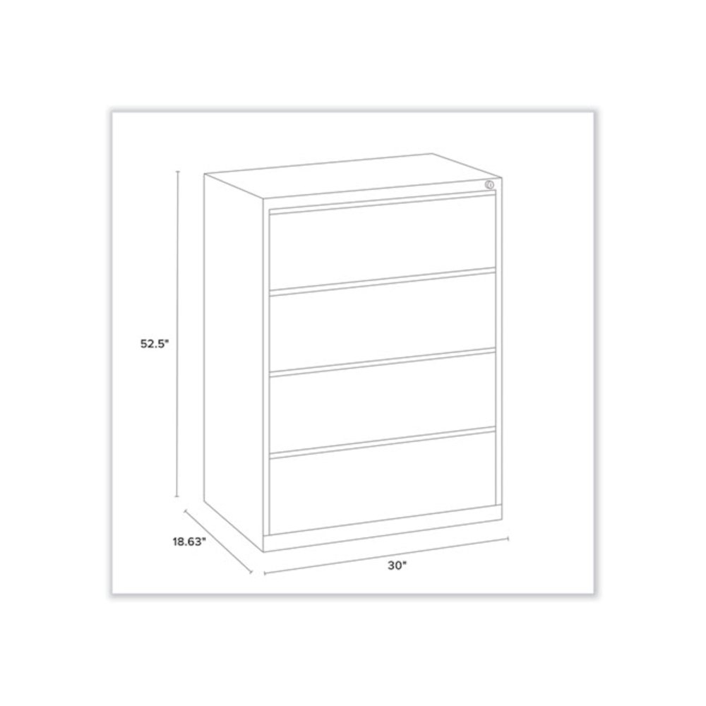 Lateral File, 4 Legal/Letter-Size File Drawers, Black, 30" x 18.63" x 52.5". Picture 11