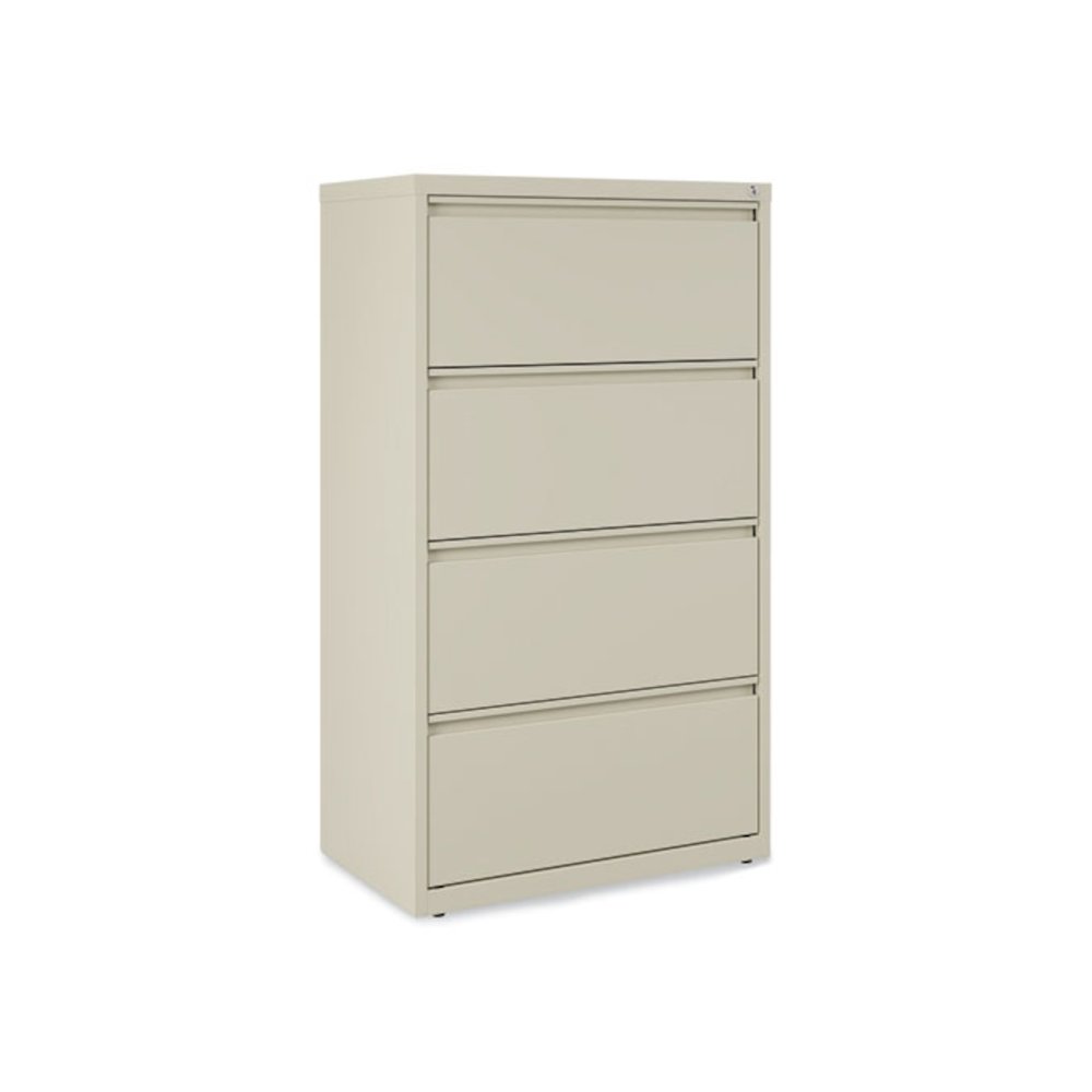 Lateral File, 4 Legal/Letter-Size File Drawers, Putty, 30" x 18.63" x 52.5". Picture 2