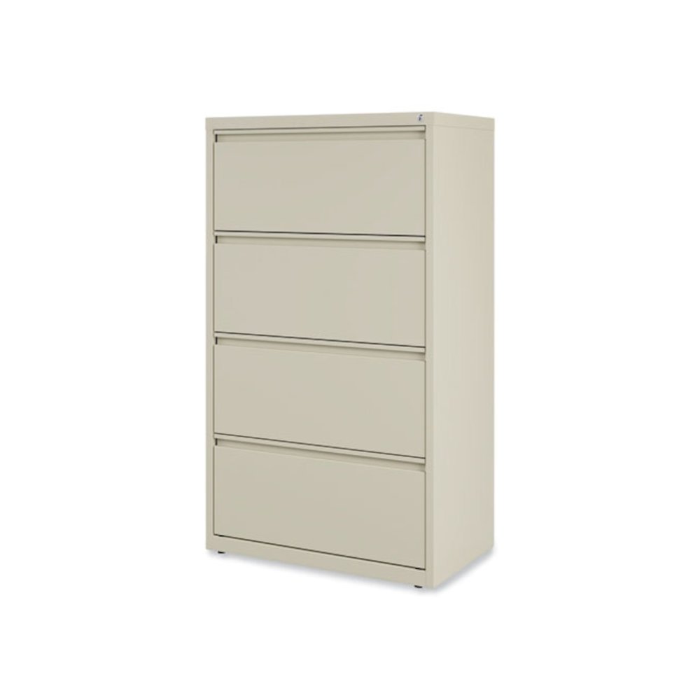 Lateral File, 4 Legal/Letter-Size File Drawers, Putty, 30" x 18.63" x 52.5". Picture 5