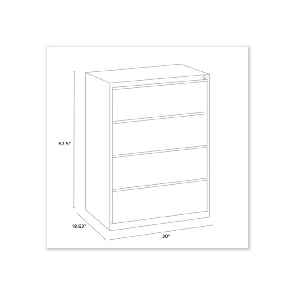 Lateral File, 4 Legal/Letter-Size File Drawers, Putty, 30" x 18.63" x 52.5". Picture 7