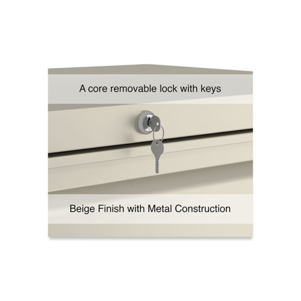 Lateral File, 4 Legal/Letter-Size File Drawers, Putty, 30" x 18.63" x 52.5". Picture 10