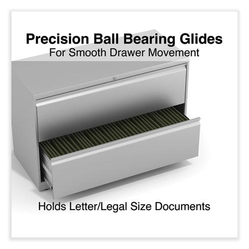 Lateral File, 2 Legal/Letter-Size File Drawers, Light Gray, 42" x 18.63" x 28". Picture 2