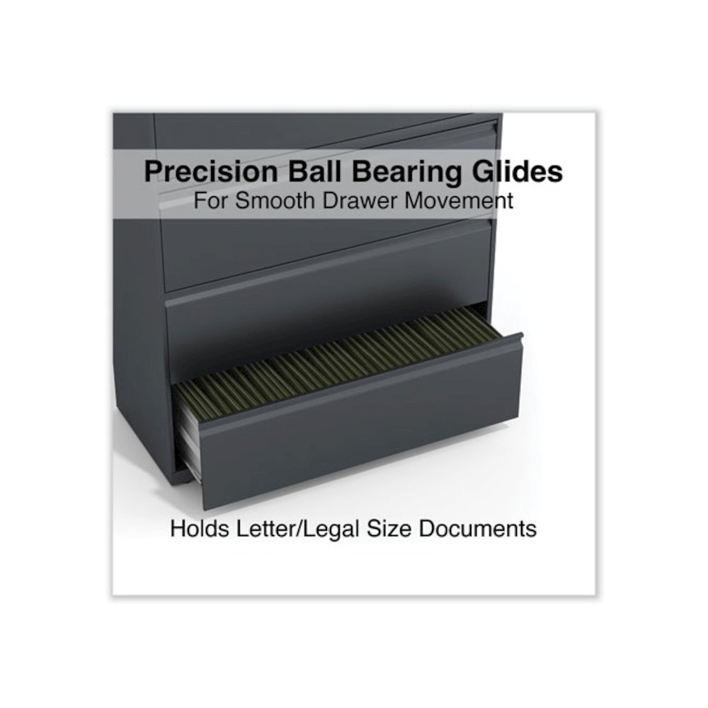 Lateral File, 4 Legal/Letter/A4/A5-Size File Drawers, Charcoal, 42" x 18.63" x 52.5". Picture 3