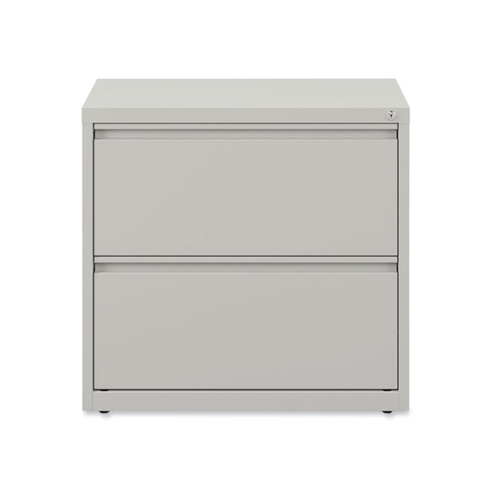 Lateral File, 2 Legal/Letter-Size File Drawers, Light Gray, 30" x 18.63" x 28". Picture 1