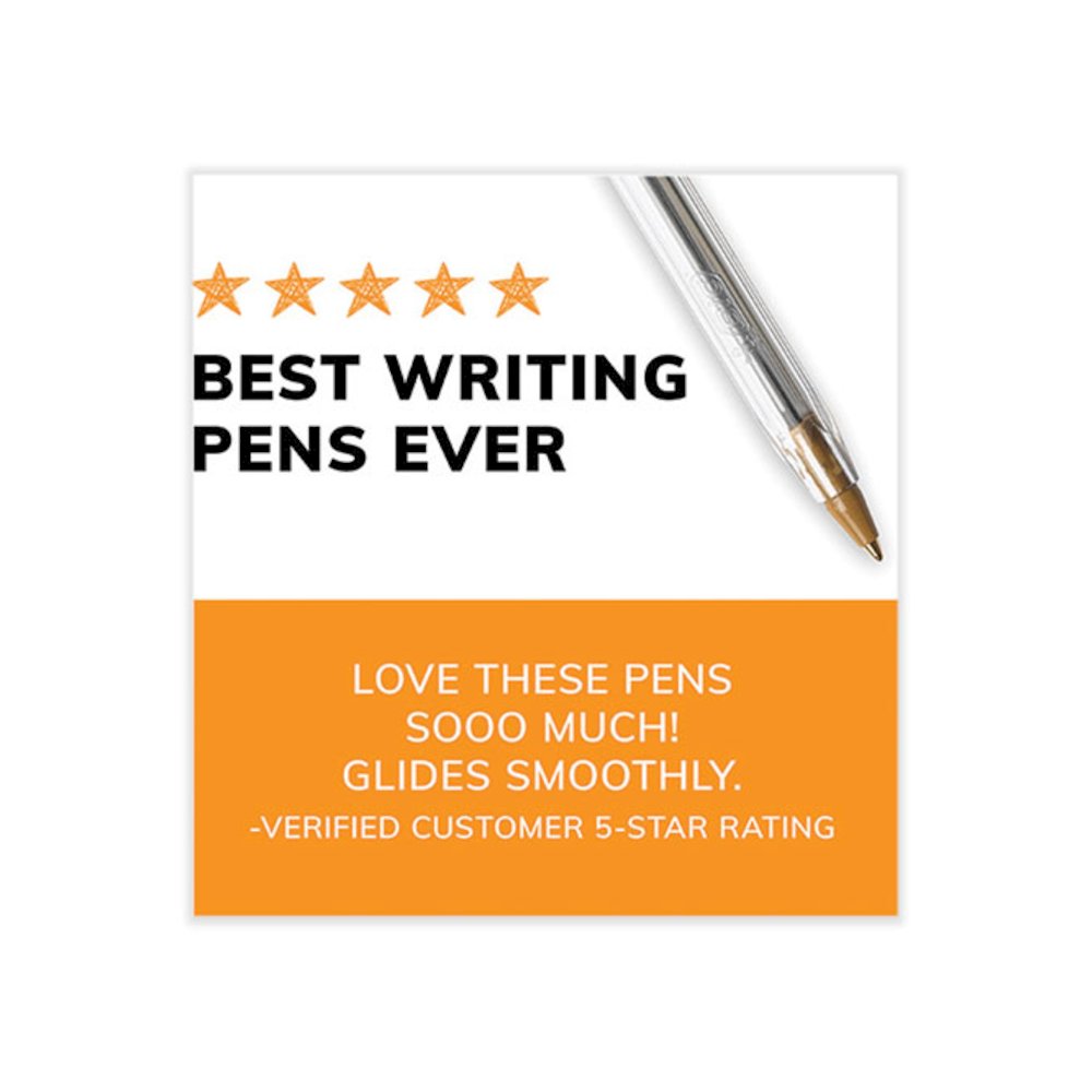 Cristal Xtra Smooth Ballpoint Pen, Stick, Medium 1 mm, Blue Ink, Clear Barrel, 500/Pack. Picture 7