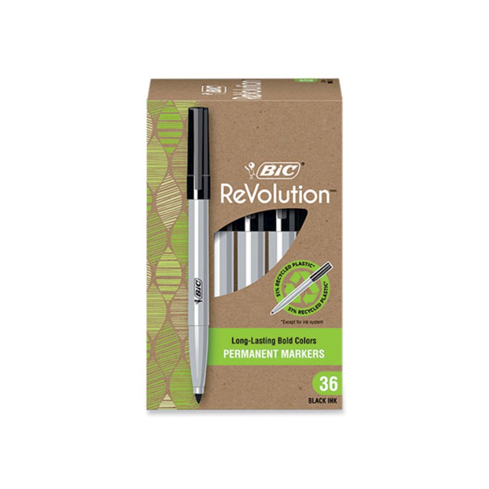 ReVolution Permanent Markers, Fine Bullet Tip, Black, 36/Pack. Picture 1