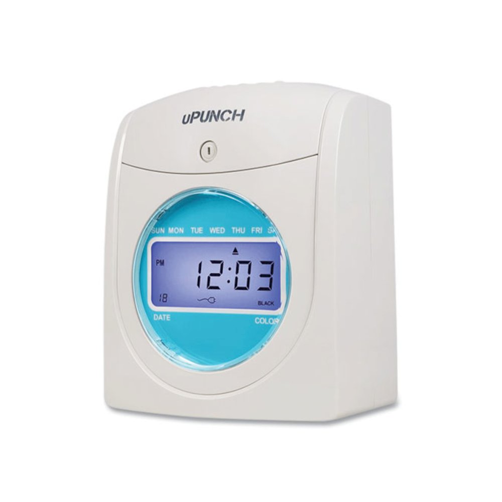 Digital Auto-Align Punch Time Clock Bundle, Digital Display, White. Picture 4