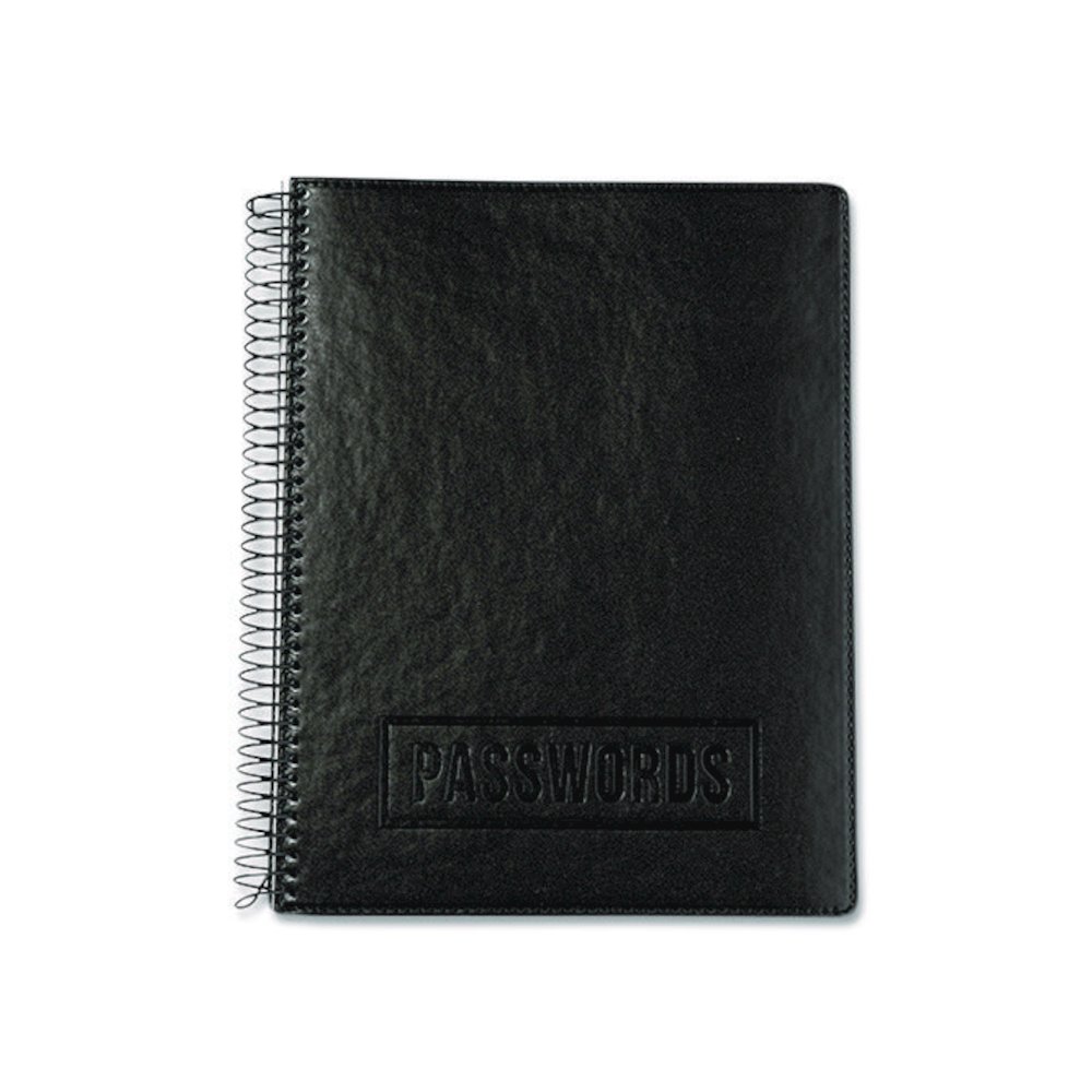 Executive Format Password Log Book, User-Name/Password Format, Black Cover, (72) 10 x 7.6 Sheets. Picture 1