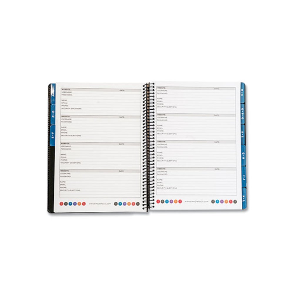 Executive Format Password Log Book, User-Name/Password Format, Black Cover, (72) 10 x 7.6 Sheets. Picture 2