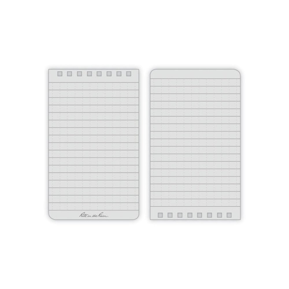 All-Weather Wire-O Notepad, Black Cover, Universal: Narrow Rule and Quadrille Rule (4 sq/in), (50) White 4 x 6 Sheets. Picture 3