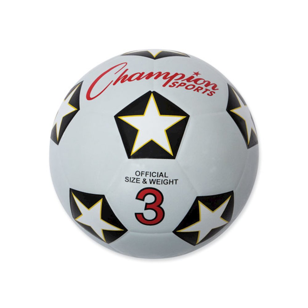 Rubber Sports Ball, Soccer, No. 3 Size, White/Black. Picture 1