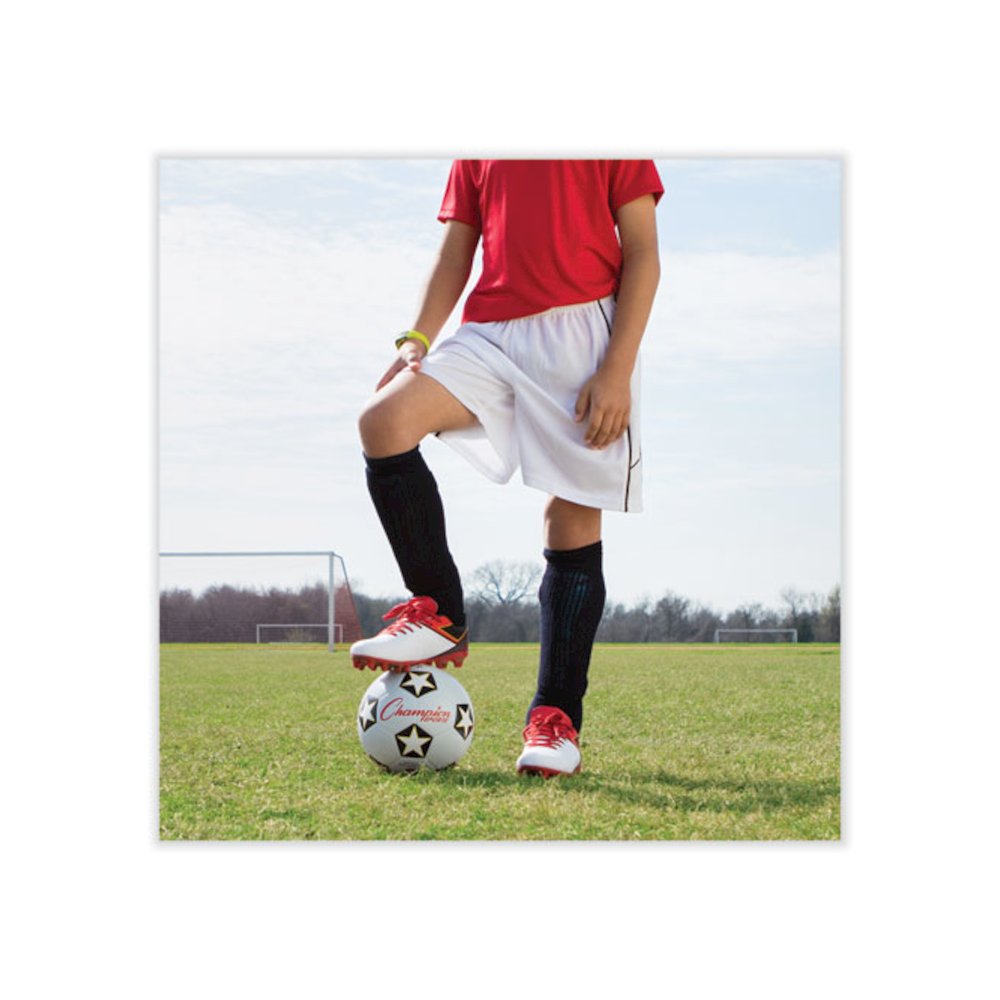 Rubber Sports Ball, Soccer, No. 3 Size, White/Black. Picture 4
