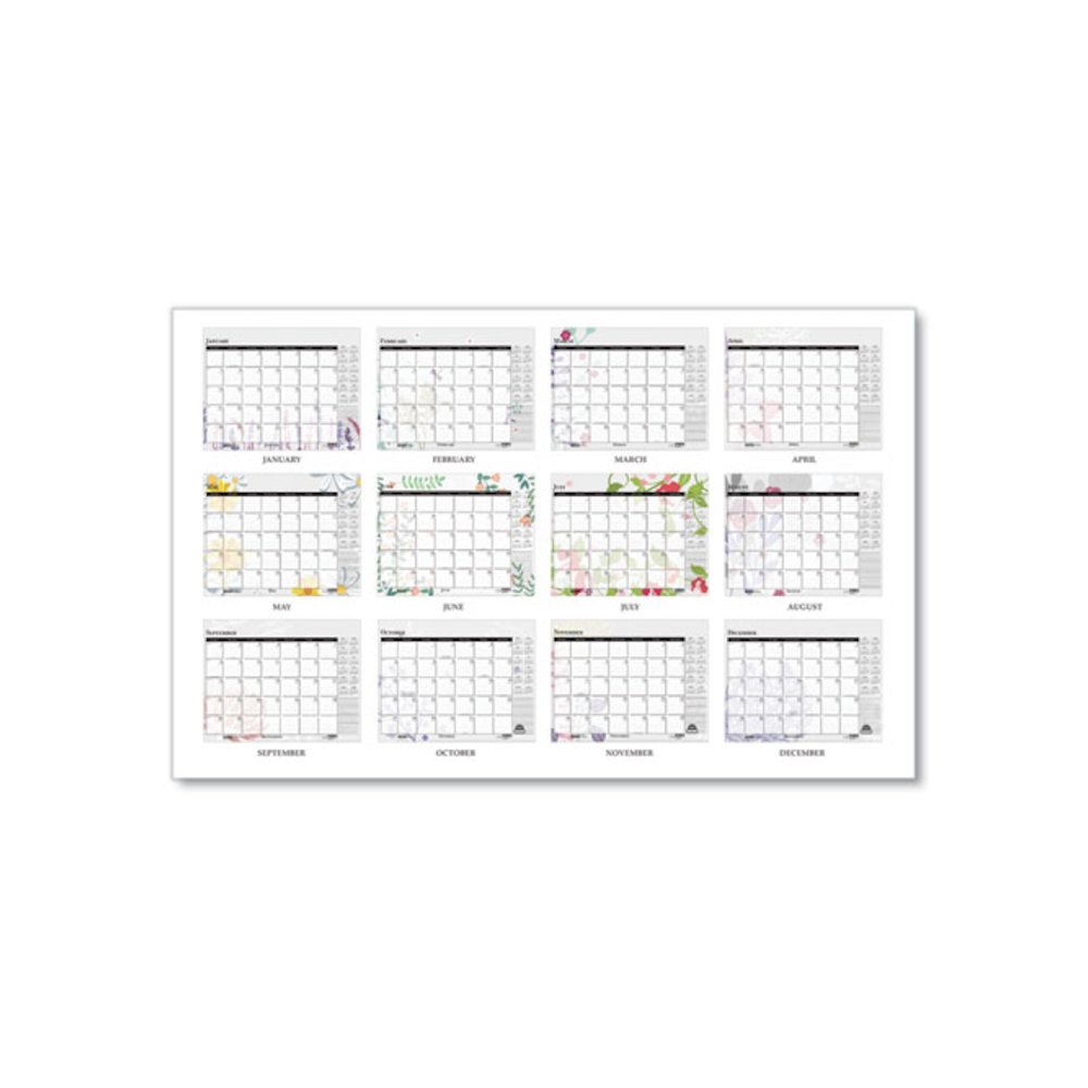 Recycled Desk Pad Calendar, Wild Flowers Artwork, 22 x 17, White Sheets, Black Binding/Corners,12-Month (Jan-Dec): 2026. Picture 4