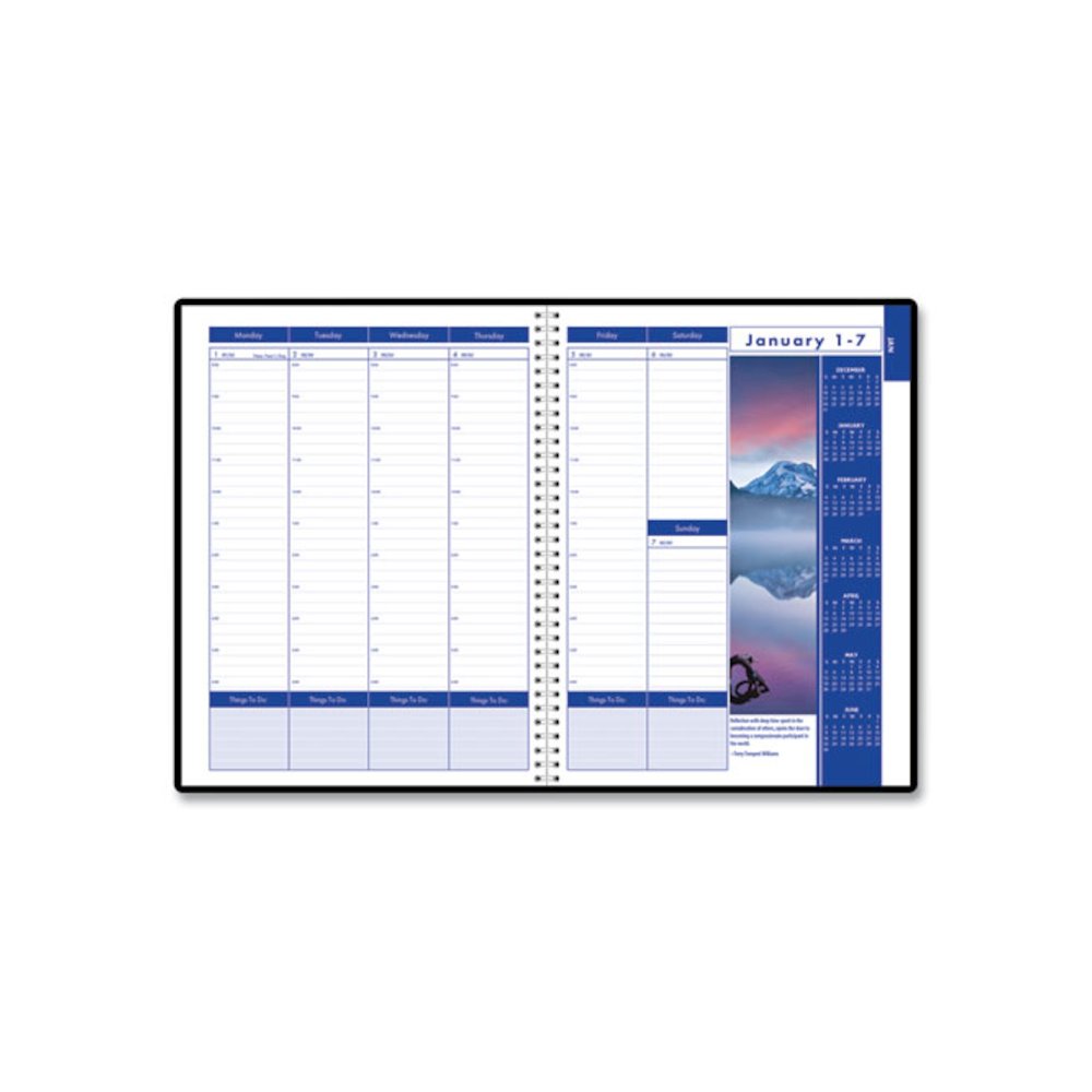 Earthscapes Recycled Weekly/Monthly Appointment Book, Landscape Photos, 11 x 8.5, Black Soft Cover, 12-Month (Jan-Dec): 2026. Picture 3