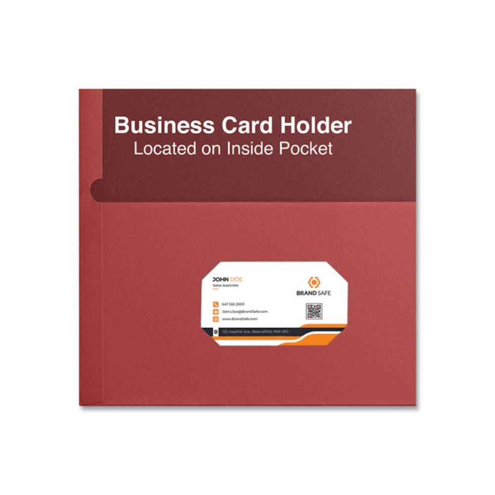 Two-Pocket Portfolios with Textured Covers, Accommodates 11 x 8.5 Sheets, Red, 25/Box. Picture 3