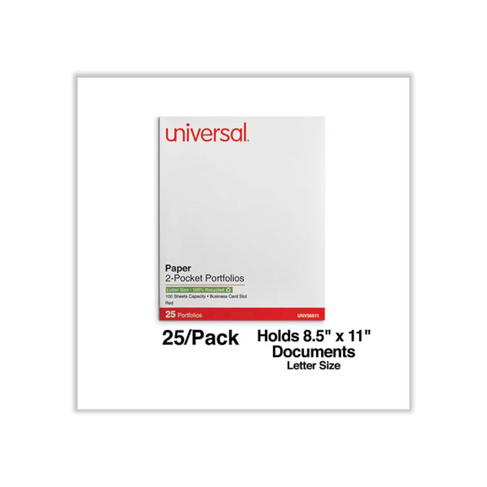 Two-Pocket Portfolios with Textured Covers, Accommodates 11 x 8.5 Sheets, Red, 25/Box. Picture 5