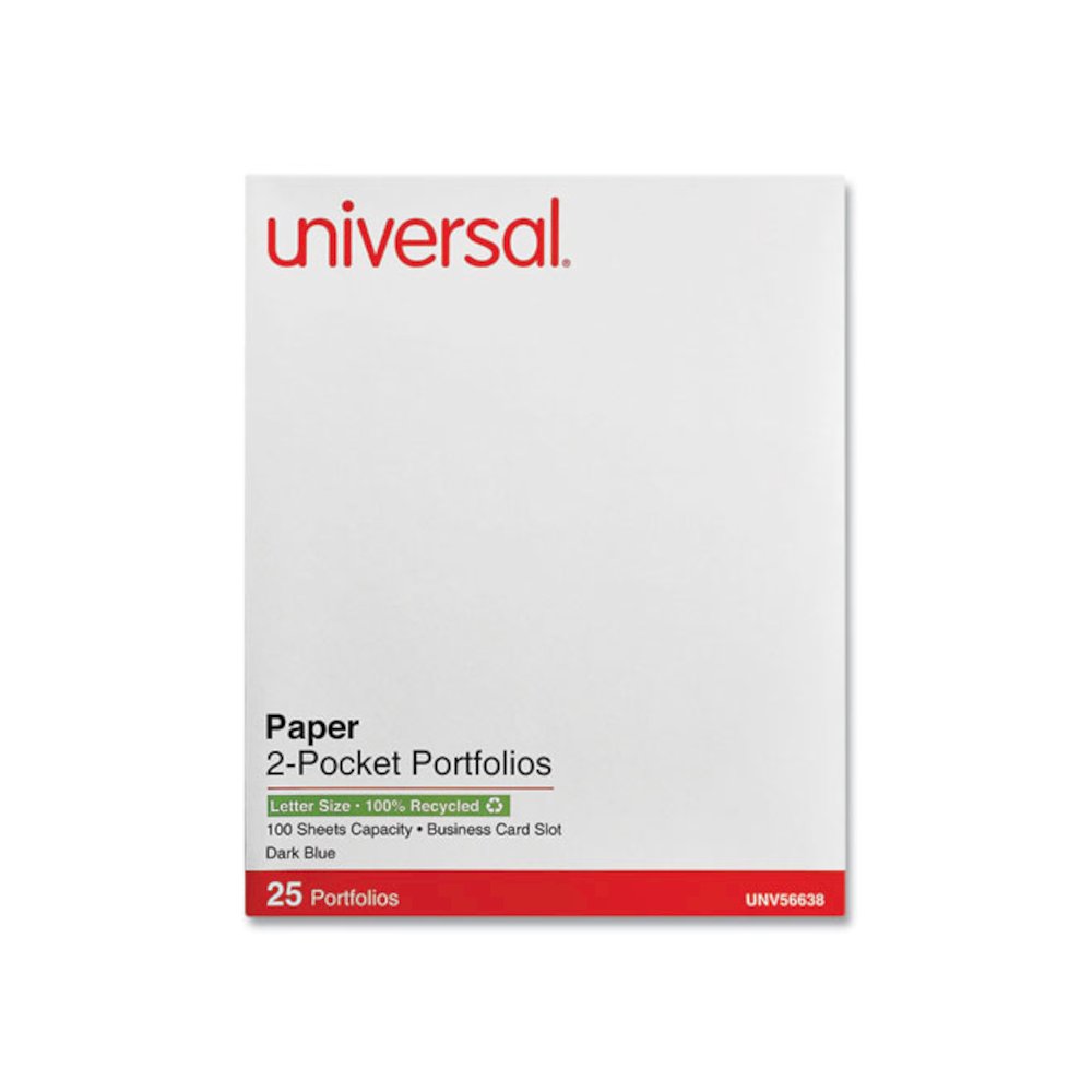 Two-Pocket Portfolios with Textured Covers, Accommodates 11 x 8.5 Sheets, Dark Blue, 25/Box. Picture 1