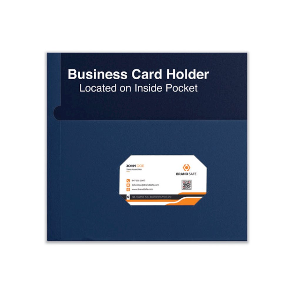 Two-Pocket Portfolios with Textured Covers, Accommodates 11 x 8.5 Sheets, Dark Blue, 25/Box. Picture 3