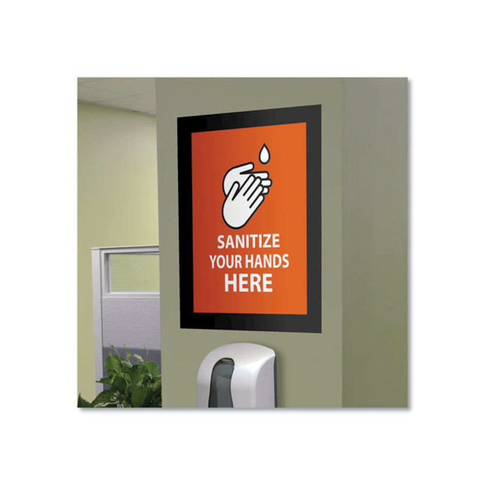 Self Adhesive Sign Holders, 11 x 17 Insert, Clear with Black Border, 2/Pack. Picture 4