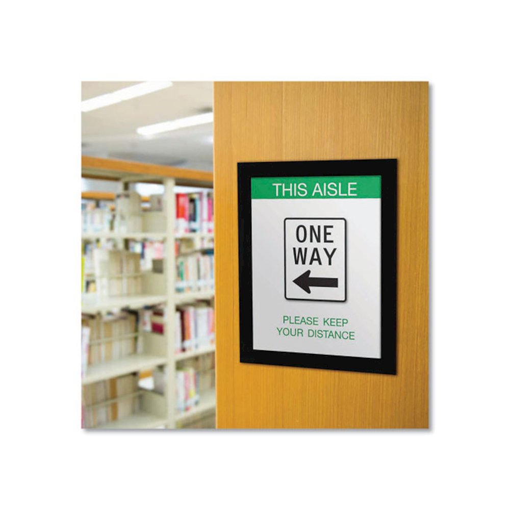 Self Adhesive Sign Holders, 11 x 17 Insert, Clear with Black Border, 2/Pack. Picture 3