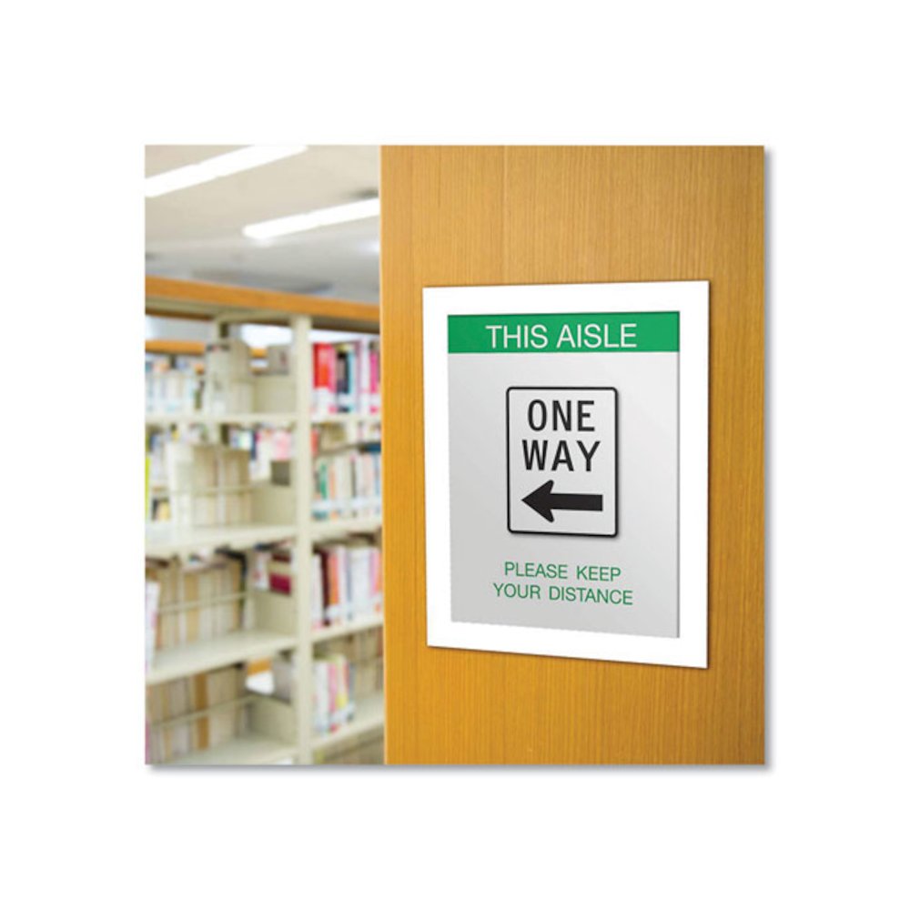 Self Adhesive Sign Holders, 11 x 17, Clear with White Border, 2/Pack. Picture 5
