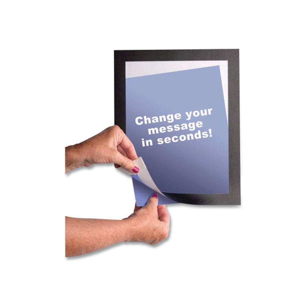 Self Adhesive Sign Holders, 11 x 17 Insert, Clear with Black Border, 2/Pack. Picture 2