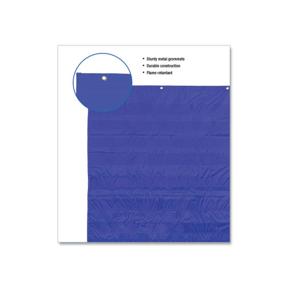 Complete Calendar and Weather Pocket Chart, 51 Pockets, 26 x 37.25, Blue. Picture 3